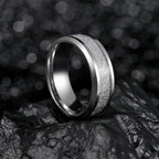 Rime Textured Inlay Beveled Edge Ring — Stainless Steel