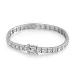 6mm Wide Cuban Link D Color VVS1 Moissanite Tennis Bracelet GRA Certified Pass Diamond Tester S925 Sterling Silver 18K