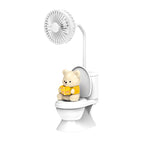 Creative Toilet Tabletop Fan HighStrong Wind Rechargeable Desktop Fan With Pen Holder Desk Fan for Kids Adults Home