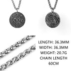 Retro Moon Surface Coin Pendant Unisex Fashion Simple 316L Stainless Steel Pendant Necklace Gift Jewelry Wholesale