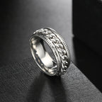 Anxiety Fidget Rings For Men Spining Titanium Stainless Steel Colorfully Spinner Rotatable Chain Jewelry Rotating Rings