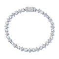 Iced Out Cross Tennis Bracelet Stainless Steel