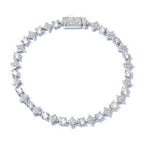 Iced Out Cross Tennis Bracelet Stainless Steel