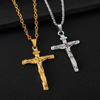 New Explosive Trendy Easter Jesus Cross Men's Necklace Pendant Light Luxury Fashion Trend Niche Men's Necklace Gift