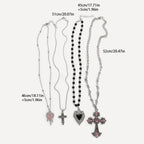 Y2K Spike Cross Pendant Necklace