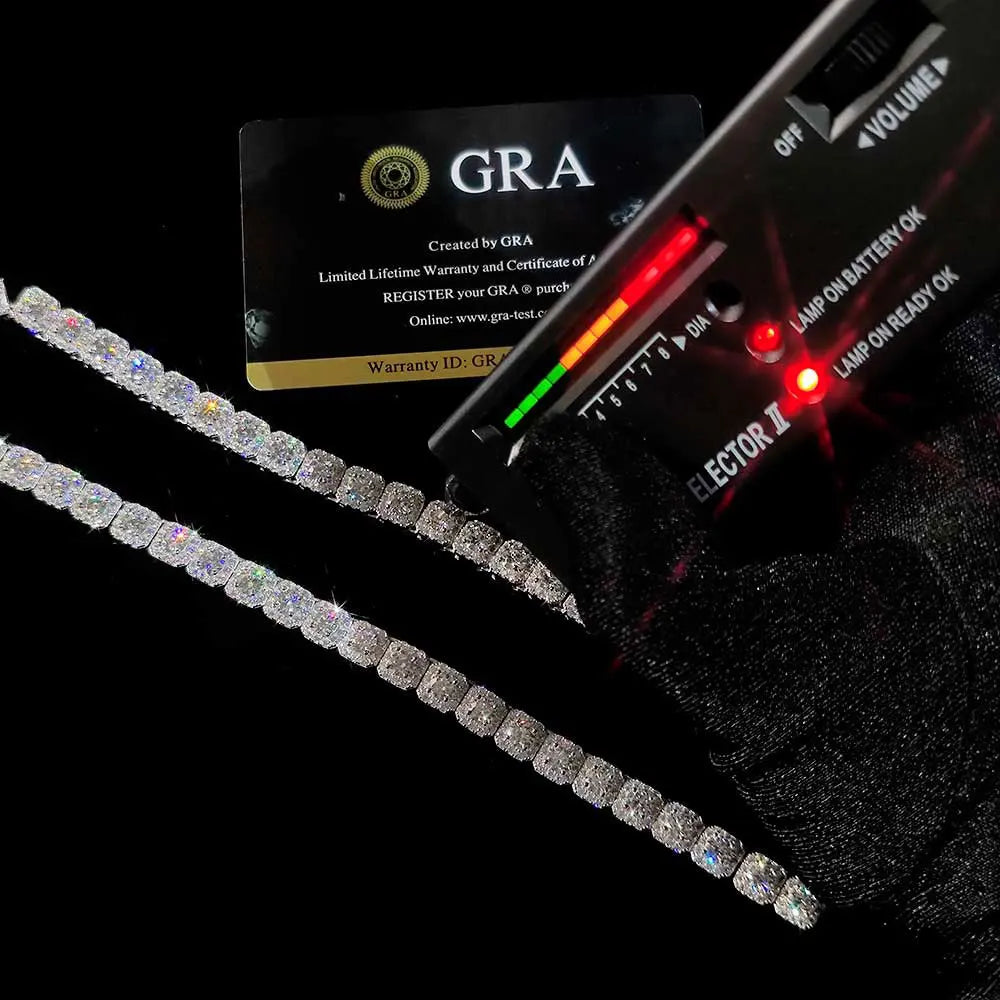 925 Silver VVS Moissanite Tennis Chain 10/12MM
