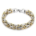 Fongten 4/5/6/8mm Byzantium Bracelet For Men Stainless Steel Box Chain Wirstband Charm Men Bangle Bracelets Jewelry