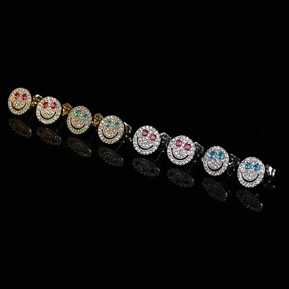 Iced Out Dollar Sign Stud Earrings Stainless Steel