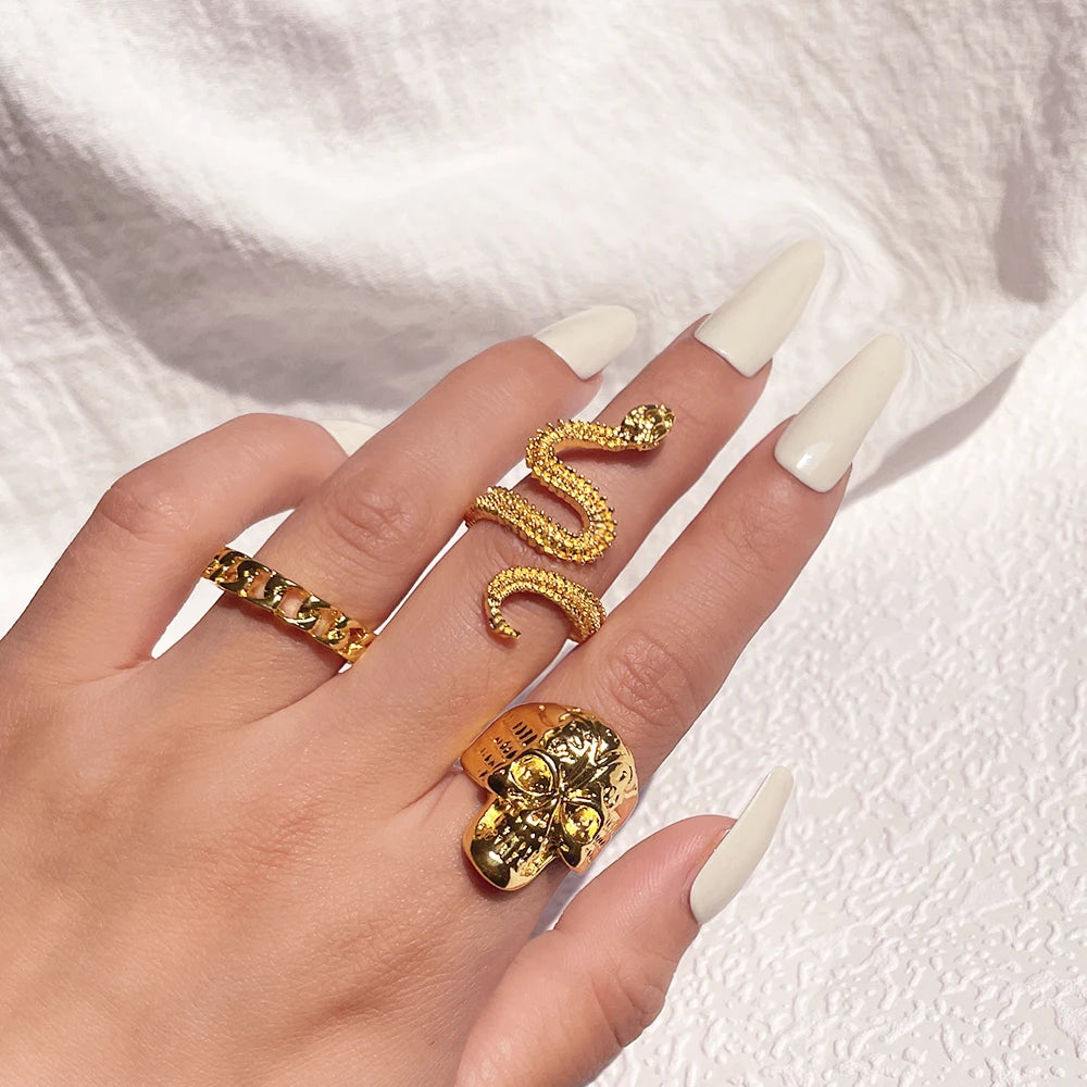 New Design Skull Crow Skull Ring Woodpecker Bird Men's Ring Punk Stylish Jewelry