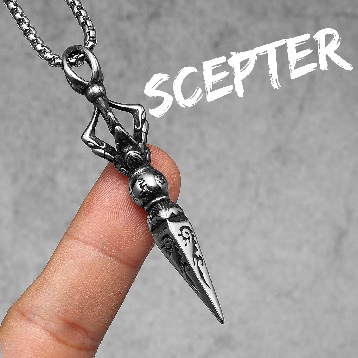 Exorcism Scepter Pendant — Stainless Steel
