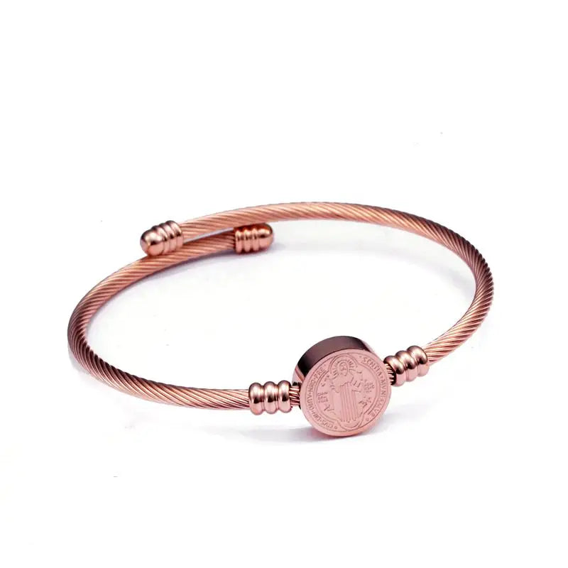 High Quality Virgin Mary Charm Bangles Men Women Stainless Steel Chain Link Cuff Sporty Bracelets Jewelry