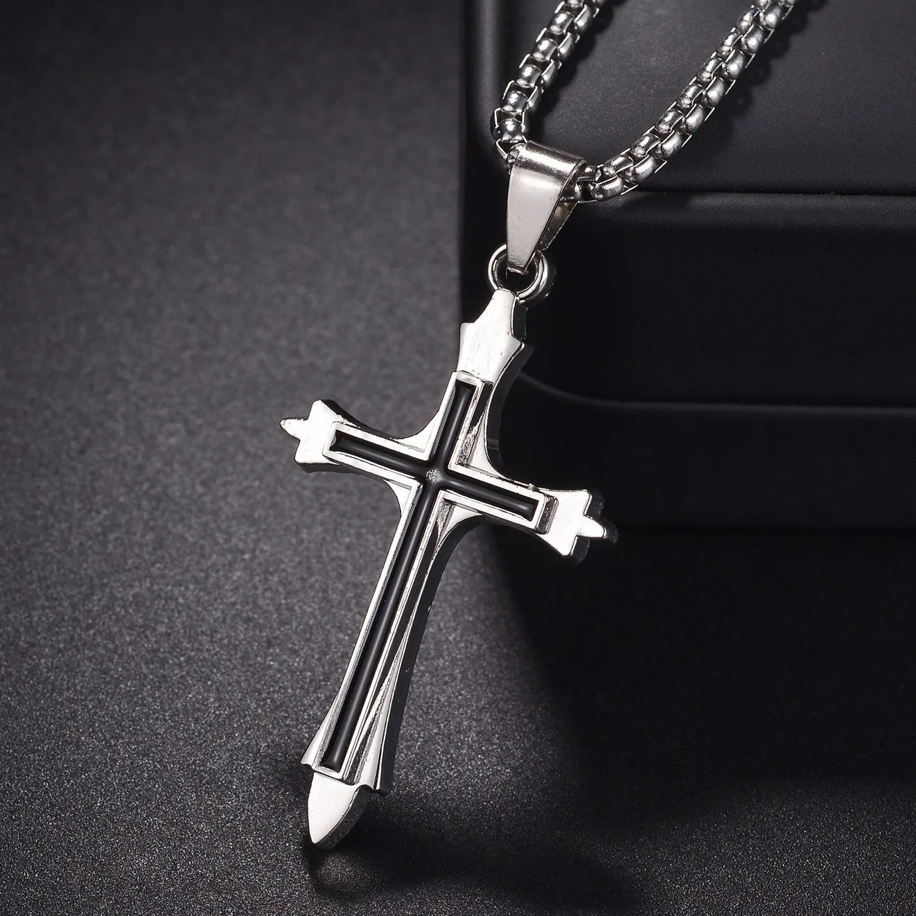 Christian Jesus Cross Necklace For Women Men Stainless Steel Chains Choker Religion Pendants Jewelry Prayer Baptism Gift