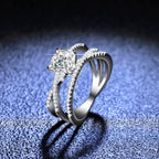 Triple Wrap Ring 1ct Moissanite PT950 Platinum - 1ct moissanite, triple-wrap design, fairy-style versatile piece