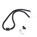Fashion 12 Constellations Beaded Necklace Men Natural Black Onyx Stone Beads 48cm Short Collar Jewelry Leisure Party Homme Joias