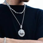 Iced Out Roaring Lion Head Pendant