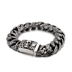 Skull Pattern Bracelet — Stainless Steel