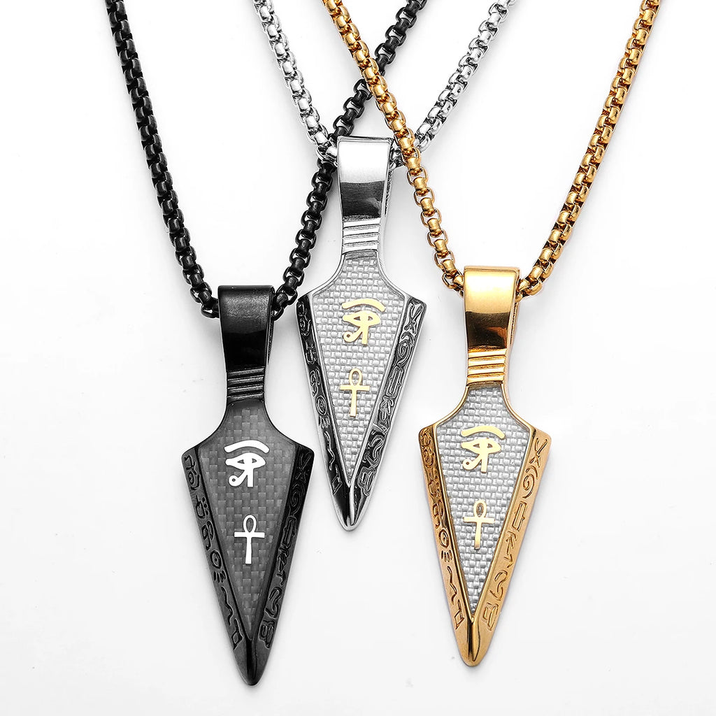 Eye of Horus Pendant Necklace — Stainless Steel