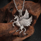 Cat Wings Animal Pendant Necklace — Silver