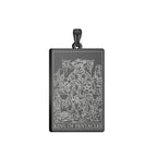 Dawapara Pentacles Tarot Card Pendant for Necklace Stainless Steel Golden Black Jewelry Accessories Charms Pendants