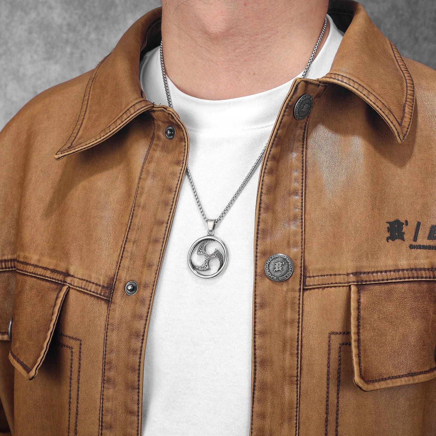 Boomerang Pendant Necklace — Stainless Steel