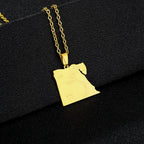 Egypt Map Flag Pendant Necklace — Stainless Steel
