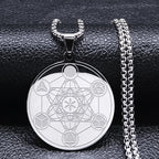 Archangel Metatron Cube Pendant — Stainless Steel
