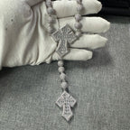 THE BLING KING Full Paved Iced Out Bling New In Cubic Zirconia HipHop Jewelry 4 Cross Bead Chain Necklace for Women Men