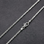 Square Byzantine Link Chain Necklace 2.5mm Choker — Silver-Tone