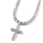 UWIN Tennis Chain With Cross Full Iced Out CZ Cubic Zircon Fashion Luxurious Choker HipHop Jewelry