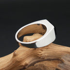 Square Stamp Ring Black — Stainless Steel