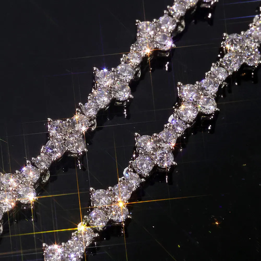 Iced Out Cross Tennis Bracelet Stainless Steel