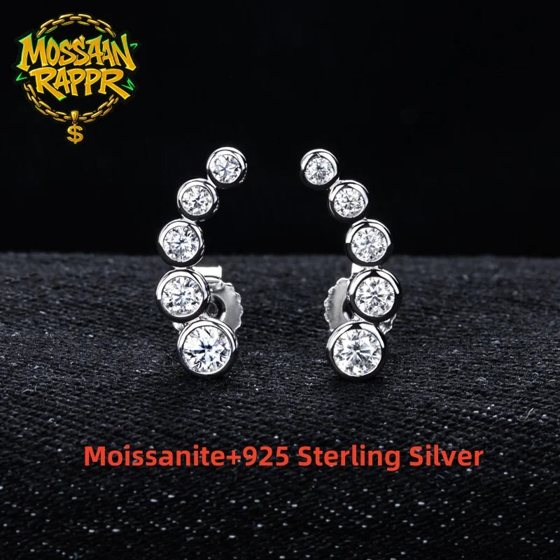 Iced Out Stud Earrings — 925 Silver