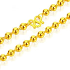 24K Gold AU999 Stylish Bead Necklace Men & Women - Rich hue, fine craft, style & quality combined