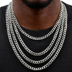 Classic Curb Chain Necklace for Men Women,3.5/5/7MM Stainless Steel Cuban Chain Chokers,Hip Hop Basic Chain Jewelry Gift