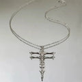 Skull Cross Silver Pendant Necklace