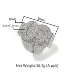 THE BLING KING Icy Dollar Sign Ring For Men Full Micro Paved 5A+ Cubic Zirconia Money Charm Punk Rock Finger Accessories Rapper