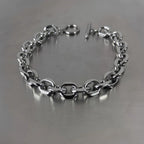 Simple Stainless Steel Men Bracelet INS Silver Color OT Buckle O-Circle Chain Bracelet Fashion Women Jewelry Fashion