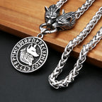 Viking Wolf Head Pendant — Stainless Steel