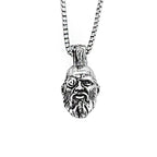 Viking Bearded Head Pendant Necklace — Nordic, Stainless Steel