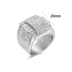 Iced Out Full Crystal CZ Ring 20mm — Stainless Steel