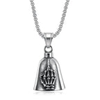 Moto Bell Steel Pendant Retro Skeleton Palm Middle