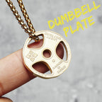 Dumbbell Pendant Necklace — Stainless Steel