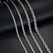 Layered Twisted Rope Chain Necklace — Stainless Steel
