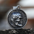 2-Side Skull Pendant Necklace — Stainless Steel