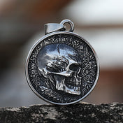 2-Side Skull Pendant Necklace — Stainless Steel
