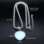 Luminous Heart Glow Dark Pendant — SS