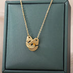 Geometric Hollow Pendant Necklace — Stainless Steel