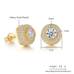 Iced Out Round CZ Piercing Stud Earrings for Men and Women