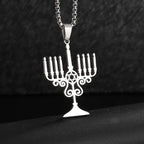 Exquisite and Creative Hip Hop Pentagram Pendant Necklace for Men Simple Punk Texture Necklace Jewelry Sweater Chain