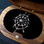 Retro The Spider Web Adjustable Open Ring For Men Punk Gothic Edgy Copper Jewelry Cosplay Holloween Accessories Unisex